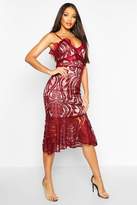 Thumbnail for your product : boohoo All Over Lace Fishtail Midi Dress