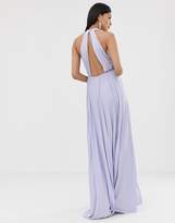 Thumbnail for your product : ASOS DESIGN Tall Halter Pleated Waisted Maxi Dress