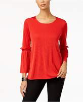 Thumbnail for your product : Alfani Rib-Knit Ruffled-Sleeve Top, Created for Macy's