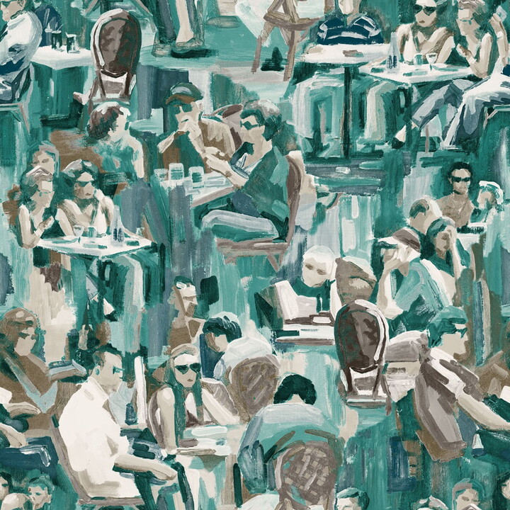 Origin Wunderkammer Jade Café Wallpaper, 20.5-in by 33-ft