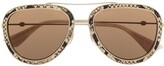 Thumbnail for your product : Gucci Eyewear Snakeskin-Effect Tinted Sunglasses
