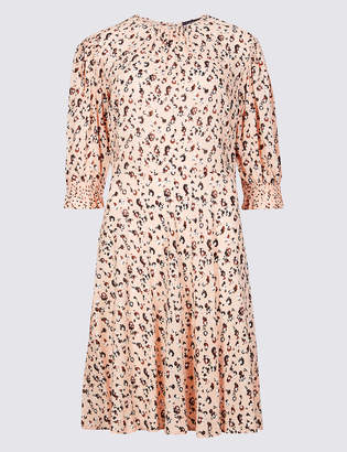 Limited Edition Animal Print Half Sleeve Tea Dress