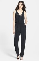 Thumbnail for your product : Madison Marcus Lace Trim Embroidered Silk Jumpsuit