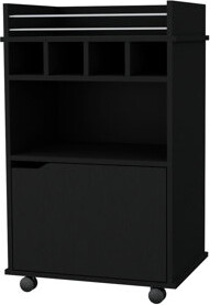 Latitude Run Macadamia 1-Door Bar Cart