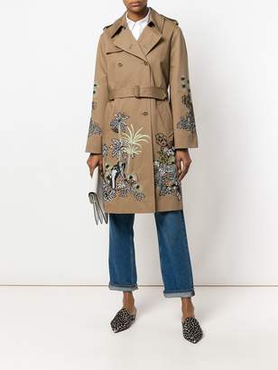 Alberta Ferretti embroidered trench coat
