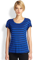 Thumbnail for your product : Saks Fifth Avenue Striped Crewneck Cuffed Muscle Tee