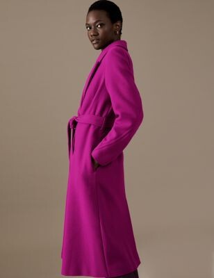Autograph Wool Rich Belted Longline Coat with Cashmere - ShopStyle