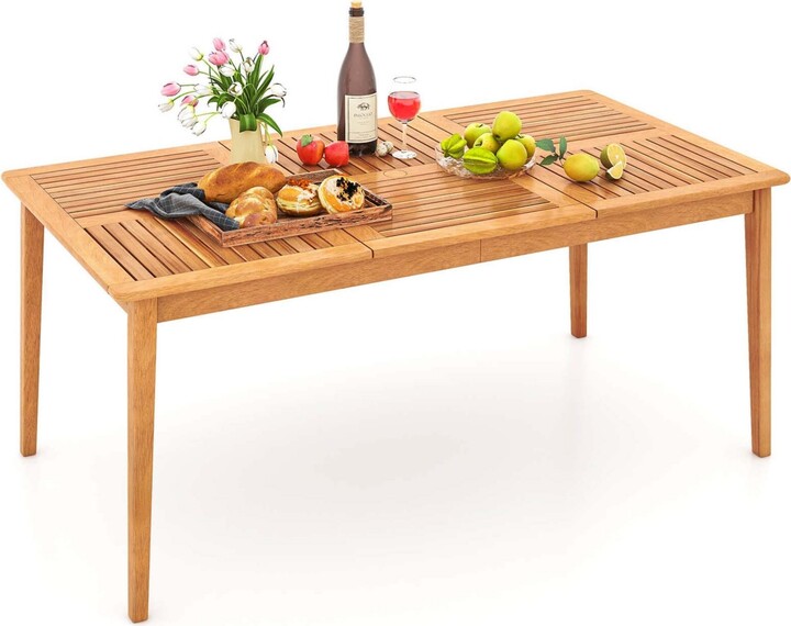 Costway 6-Person Outdoor Acacia Wood Dining Table with 1.96\