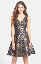 Thumbnail for your product : Vince Camuto Metallic Jacquard Fit & Flare Dress