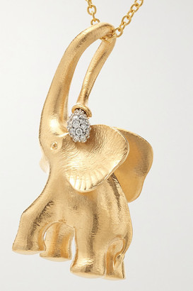 OLE LYNGGAARD COPENHAGEN Elephant 18-karat Gold Diamond Necklace