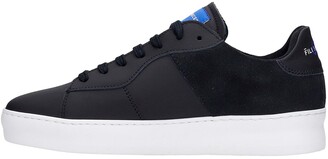 Filling Pieces Low Plain Court Sneakers In Black Suede And Leather
