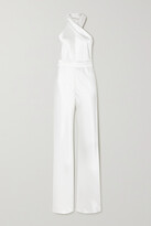 Thumbnail for your product : Galvan Asymmetric Satin Halterneck Jumpsuit - White