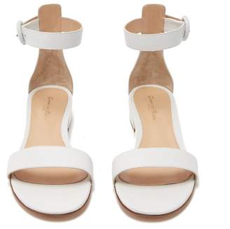 Gianvito Rossi Portofino 20 Block Heel Leather Sandals - Womens - White
