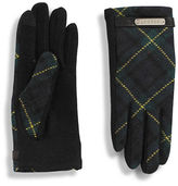 Thumbnail for your product : Lauren Ralph Lauren Tartan Wool Blend Touch Gloves-GREEN-Large