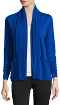 Thumbnail for your product : Lafayette 148 New York Pleated-Front Long-Sleeve Cardigan, Electric Blue