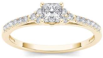 Imperial Diamond Imperial 1/2 Carat T.W. Diamond Princess-Cut Classic 10kt Yellow Gold Engagement Ring