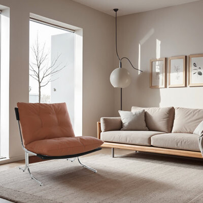 Armless Chair, Accent Chair, Living Room Chair With Metal Legs For Home Office, Bedroom, Single Chair For Bedroom, Living Room