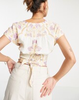 Thumbnail for your product : Free People arielle top with tie front in pretty embroidery