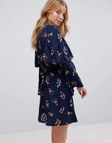Thumbnail for your product : Influence Frill Keyhole Front Floral Dress