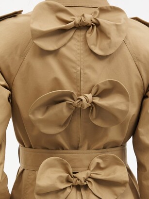 RED Valentino Bow-applique Cotton-blend Gabardine Trench Coat - Beige