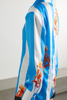 Thumbnail for your product : ROWEN ROSE Printed Recycled Twill Shirt - Blue