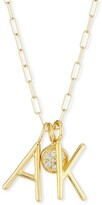 Thumbnail for your product : Sarah Chloe Amelia 14K Gold Layered Initial Necklace with Diamonds