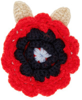 Christopher Kane - Broche en crochet rouge Flower
