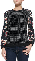 Thumbnail for your product : Tory Burch Ronnie Dotted/Floral-Print Pullover