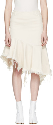 Marques Almeida Off-white Denim Draped Skirt