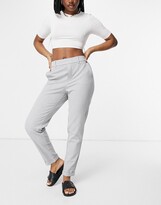 Thumbnail for your product : Vero Moda straight leg pants with elasticated waist in light grey
