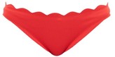 Thumbnail for your product : Marysia Swim Santa Barbara Scalloped-edge Bikini Briefs - Red