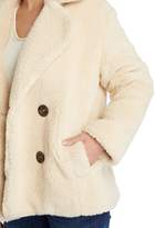 Thumbnail for your product : Free People Notched Teddy Style Buttun Up Pea Coat