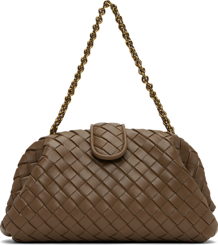 Bottega Veneta Khaki Lauren 1980 Medium Clutch Bag