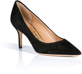 Thumbnail for your product : Ferragamo Suede Susi Mid-Heel Pumps in Black