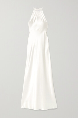 Les Rêveries Silk-charmeuse Halterneck Gown - Ivory