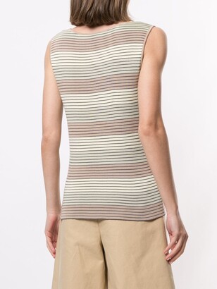 Chanel Pre Owned 1998s CC border sleeveless knit tops
