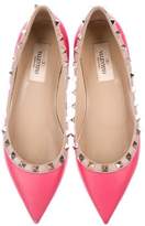 Thumbnail for your product : Valentino Leather Rockstud Flats