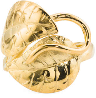 Made In Bali 14k Gold Plated Sterling Silver Leaf Ring