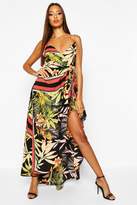 Thumbnail for your product : boohoo Tropical Print Hanky Hem Maxi Dress