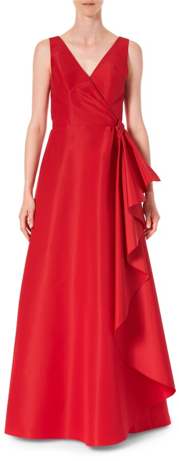 red silk gown