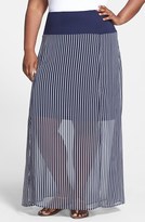 Thumbnail for your product : Bellatrix Slit Front Woven Maxi Skirt (Plus Size)