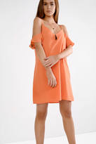 Glamorous Bright Orange Cold Shoulder Cami Dress
