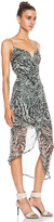 Thumbnail for your product : Zimmermann Plunge Drape Silk Dress in Leopard