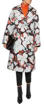 Thumbnail for your product : MSGM Oversized Printed Wool And Silk-Blend Twill Coat
