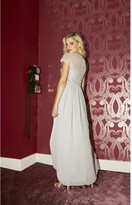 Thumbnail for your product : Little Mistress Bridesmaid Elise Grey Hand-Embellished Sequin Hi-Low Prom Dress