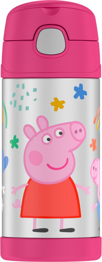 Thermos Kids Stainless Steel Vacuum Insulated Funtainer straw bottle, Peppa Pig, 12oz