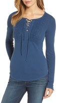 Thumbnail for your product : Lucky Brand Women's Lace-Up Bib Thermal Top