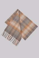 Thumbnail for your product : Moss Bros Grey & Camel Ombre Check Scarf