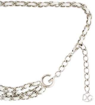 Dolce & Gabbana Chain-Link Leather Belt