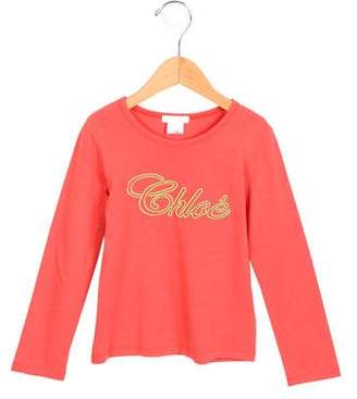 Chloé Girls' Embroidered Long Sleeve Top w/ Tags